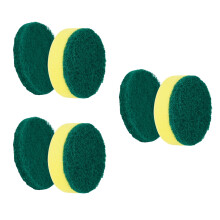 Synoshi Sponge Brush Heads (6 Units) for Electric Spin Scrubber — Faster Cleaning for Pots, Dishes, Glass & Surfaces