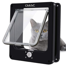 CEESC Cat Doors Magnetic Pet Door with Rotary 4 Way Lock for Cats Ki