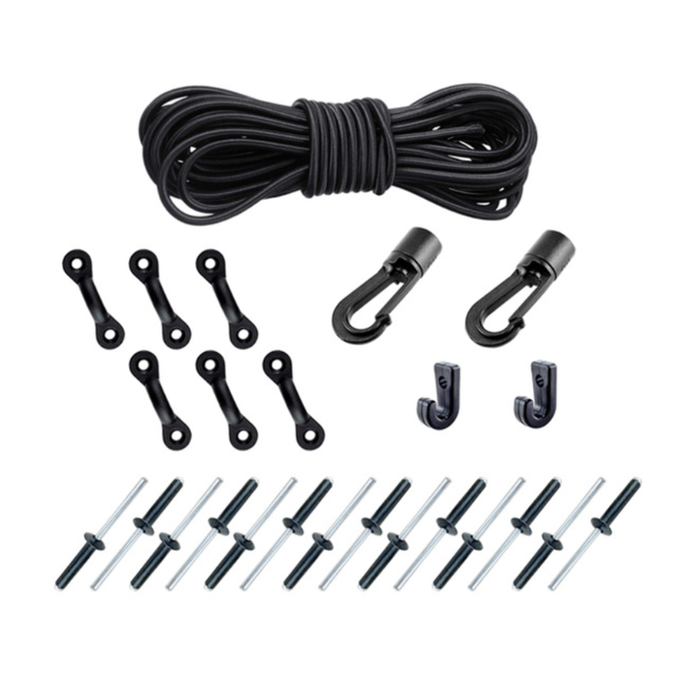 (With Rivets) Marine Products Expanded Deck Rigging Kit Accessory Elastic Rope Bungee Nylon C and Buckle For Kayaks Canoes Boat Accessories