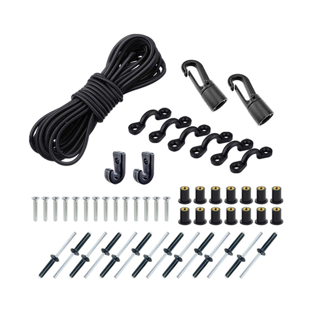 (With Screw and Rivet) Marine Products Expanded Deck Rigging Kit Accessory Elastic Rope Bungee Nylon C and Buckle For Kayaks Canoes Boat Accessories