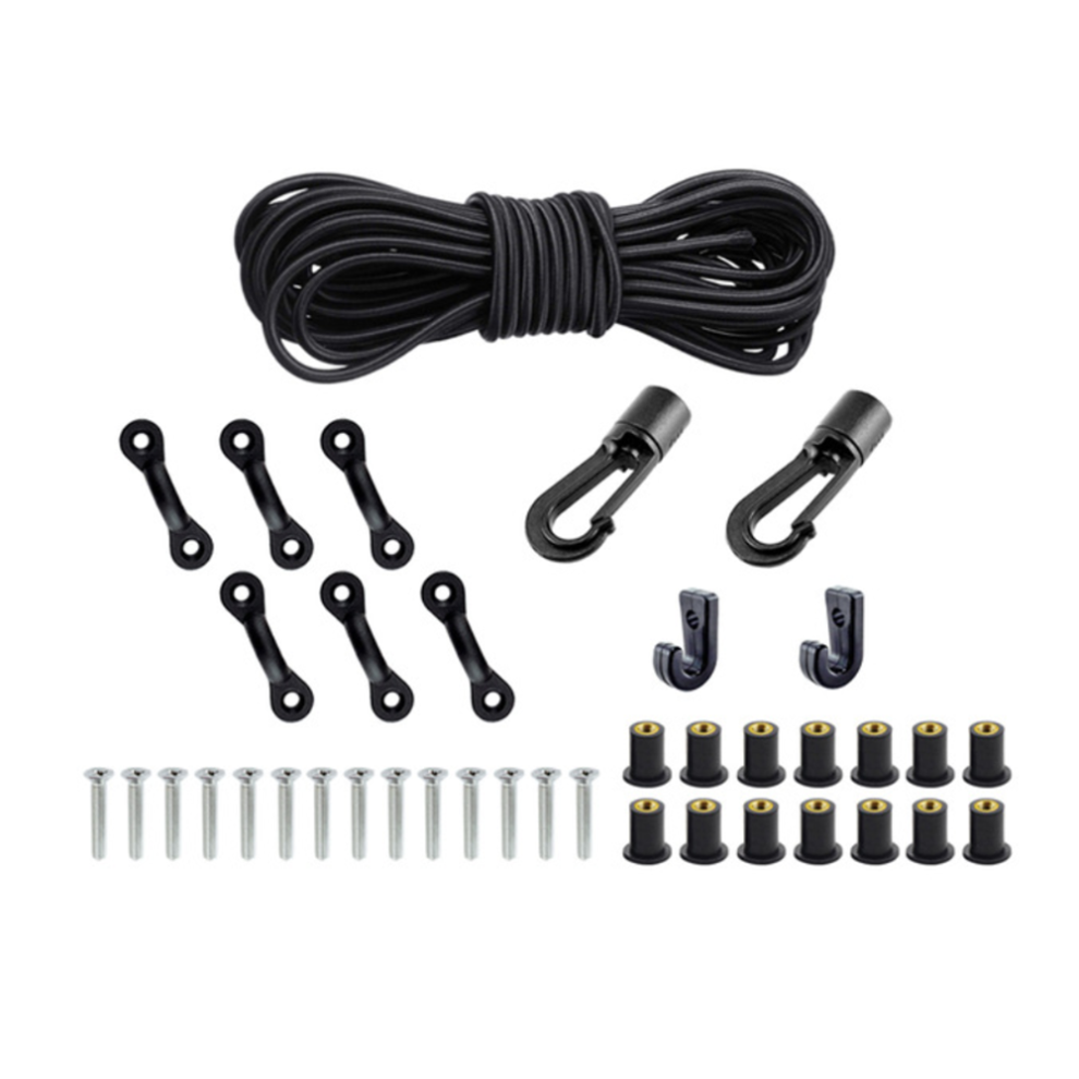 (With Screws) Marine Products Expanded Deck Rigging Kit Accessory Elastic Rope Bungee Nylon C and Buckle For Kayaks Canoes Boat Accessories