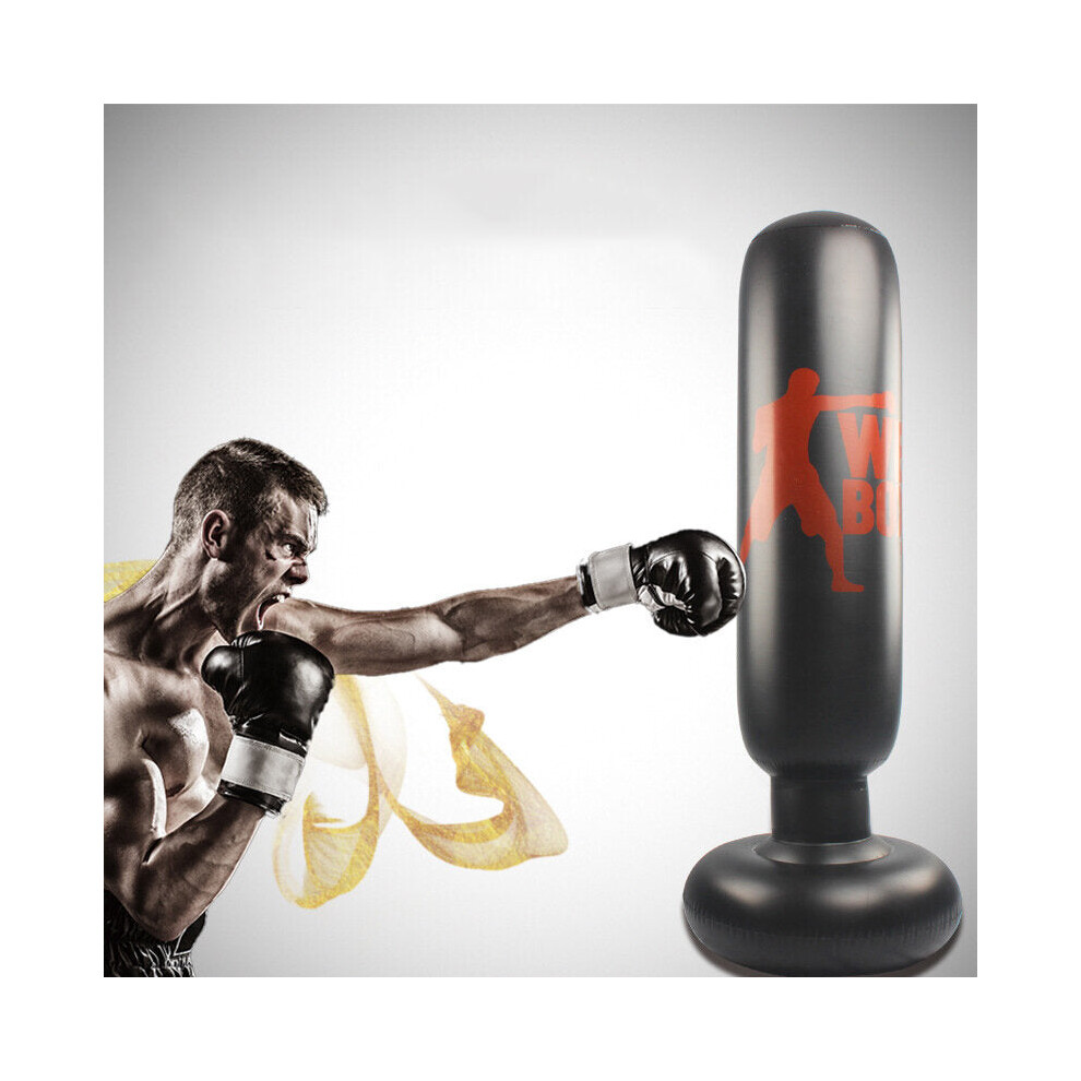 160cm Inflatable Boxing Pillar Adult Kids Tumbler Punching Bag Thickened Vertical Fitness Exercise Column