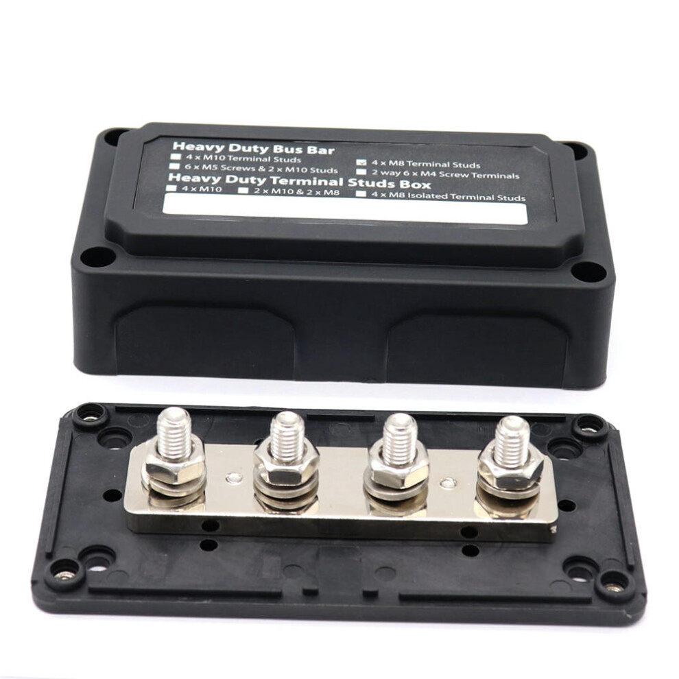 12/24V 300A Heavy Duty Terminal Block Boat Bus Bar Power Negative Distribution Box