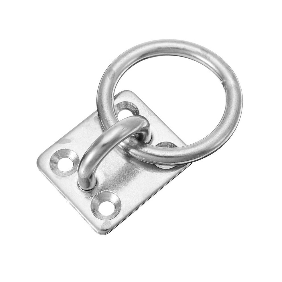 5mm 304 Stainless Steel Pad Eye Plate with Round Ring Marine Boat Hardware