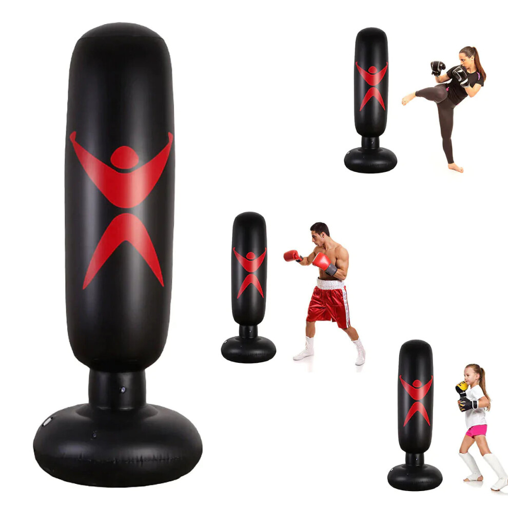 160cm Punch Bag Inflatable Boxing Column Tumbler Family Game Home Fitness Sport Sandbag