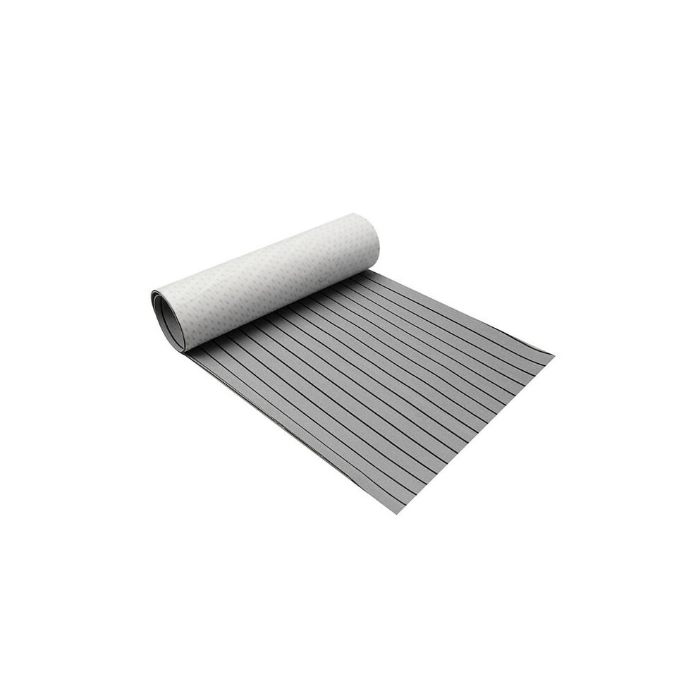 600x2400x5mm Marine Flooring Faux Teak Grey With Black Lines EVA Foam Boat Decking Sheet