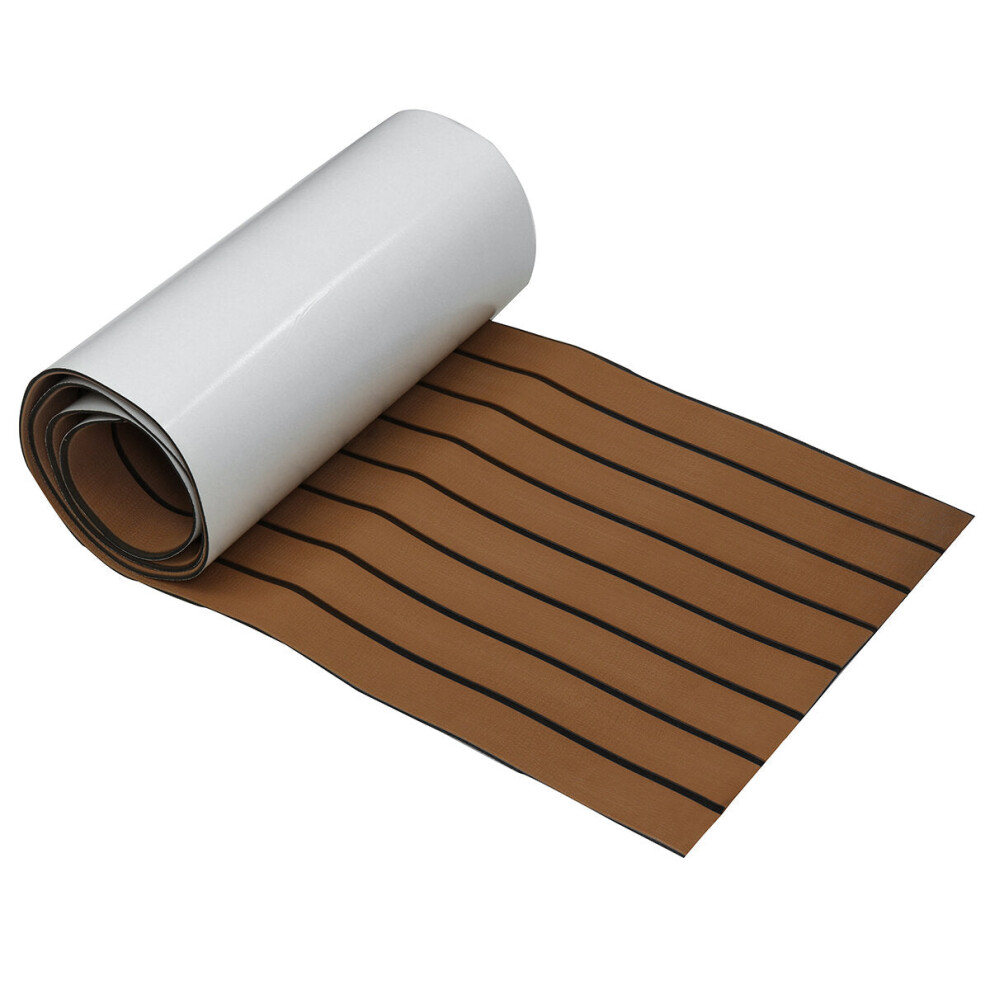 (Light Brown) 2400x450x6mm EVA Foam Faux Teak Marine Boat Teak Decking Yacht Sheet Flooring Pad