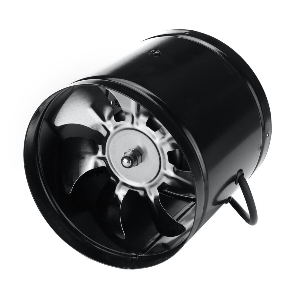 (220V) 6'' Metal Inline Duct Booster Air Cooling Vent 7 Blades Exhaust Blower