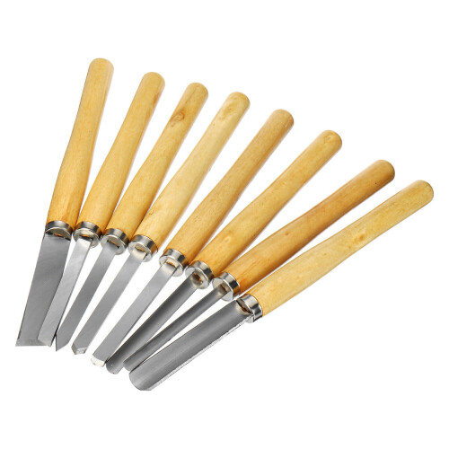 8Pcs Wood Carving Tool Set Craft DIY Woodworking Handwork Hand Chisel Kit 2