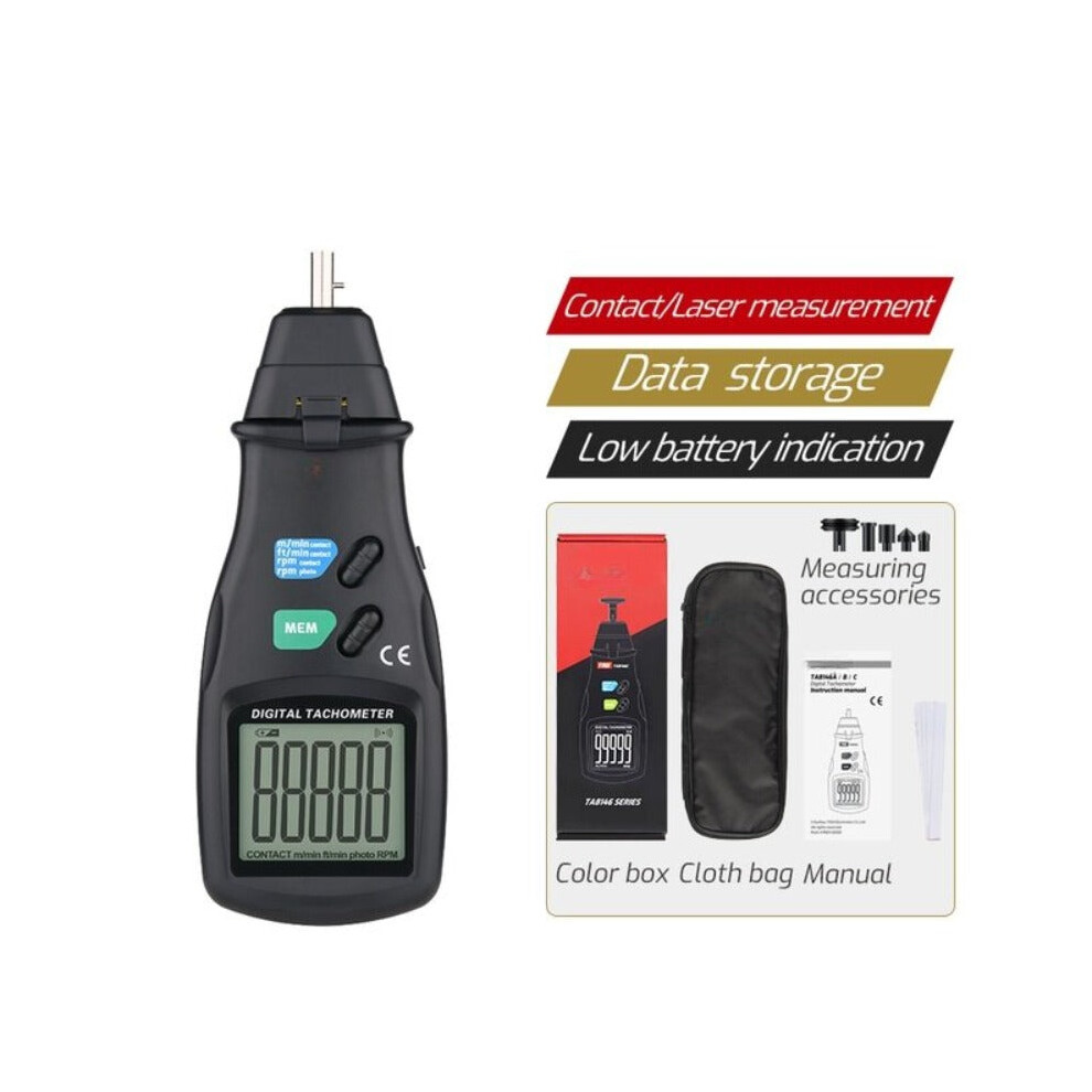 (TA8146C) 2.5~99999 RPM Digital Tachometer LCD Display Non-Contact Digital Laser Tachometer Speed Meter