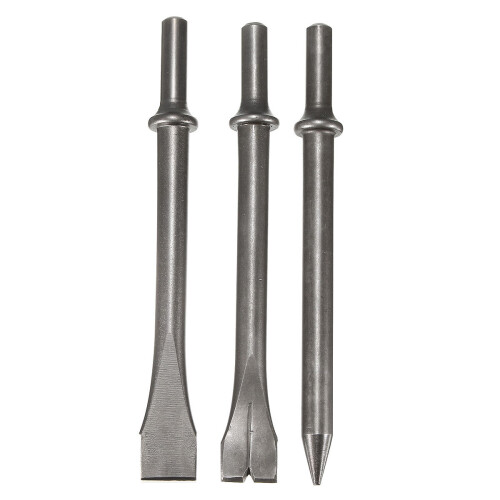 3 Pcs 7'' Length Air Hammers Punch Chipping Chisel Set Round Bar Tool Accessory 1