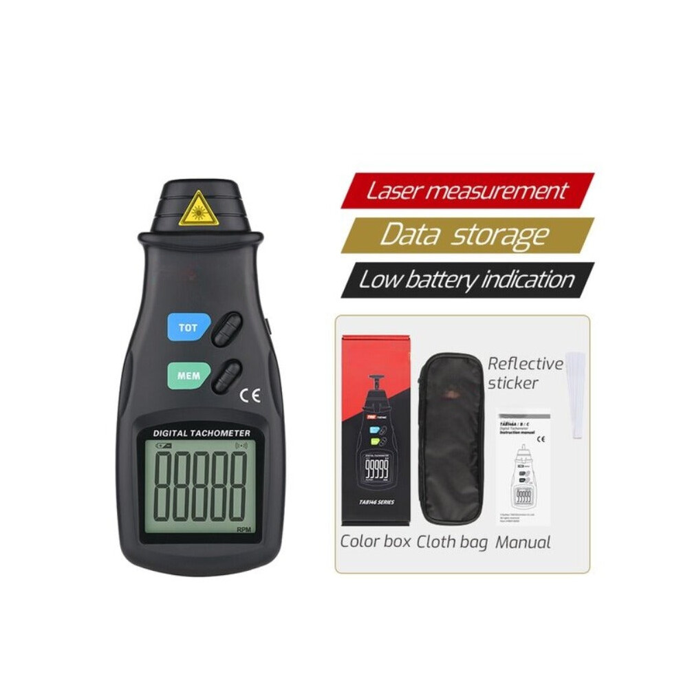 (TA8146A) 2.5~99999 RPM Digital Tachometer LCD Display Non-Contact Digital Laser Tachometer Speed Meter