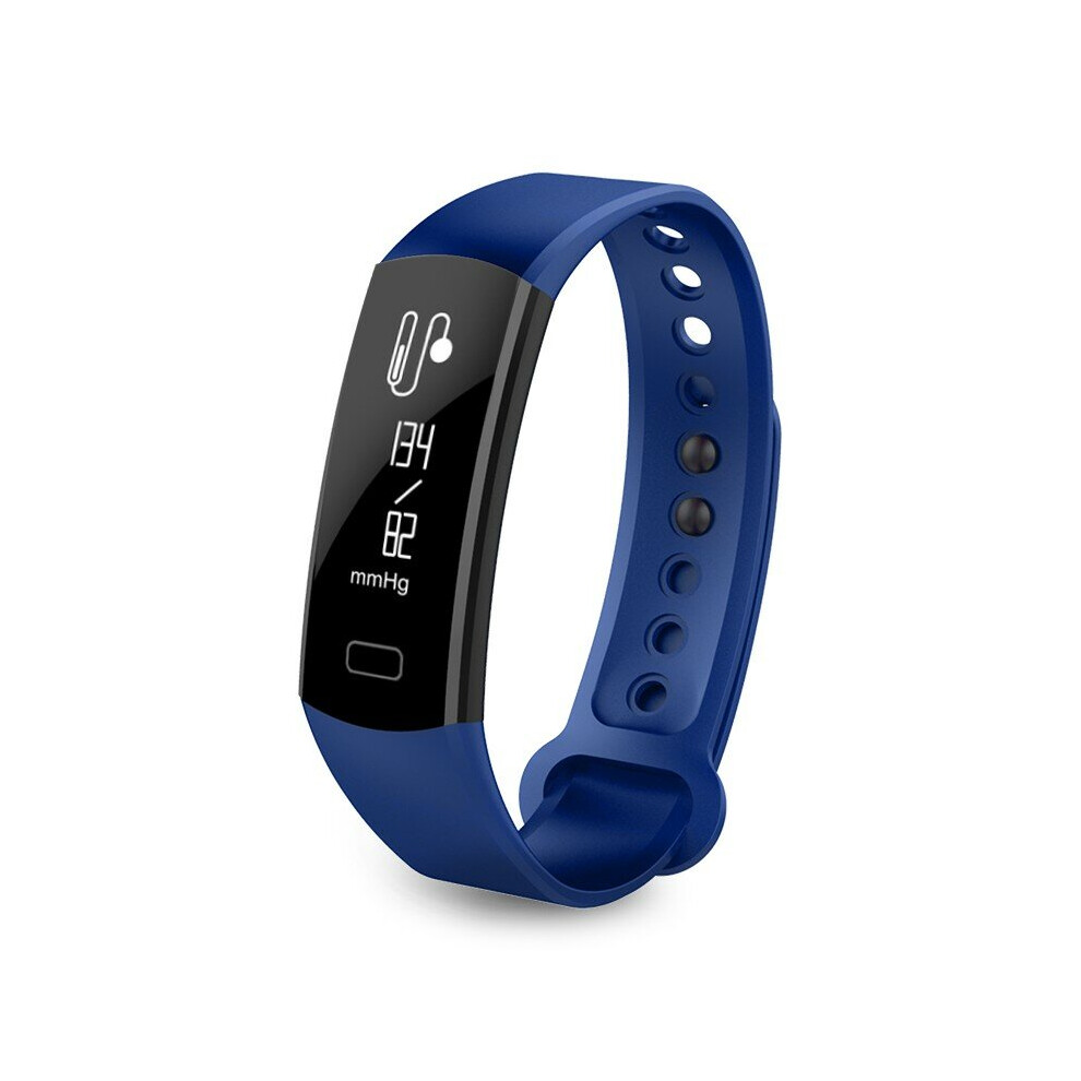 (Blue) Sports Dynamic Heart Rate Blood Pressure Monitor IP67 Waterproof Smart Bracelet