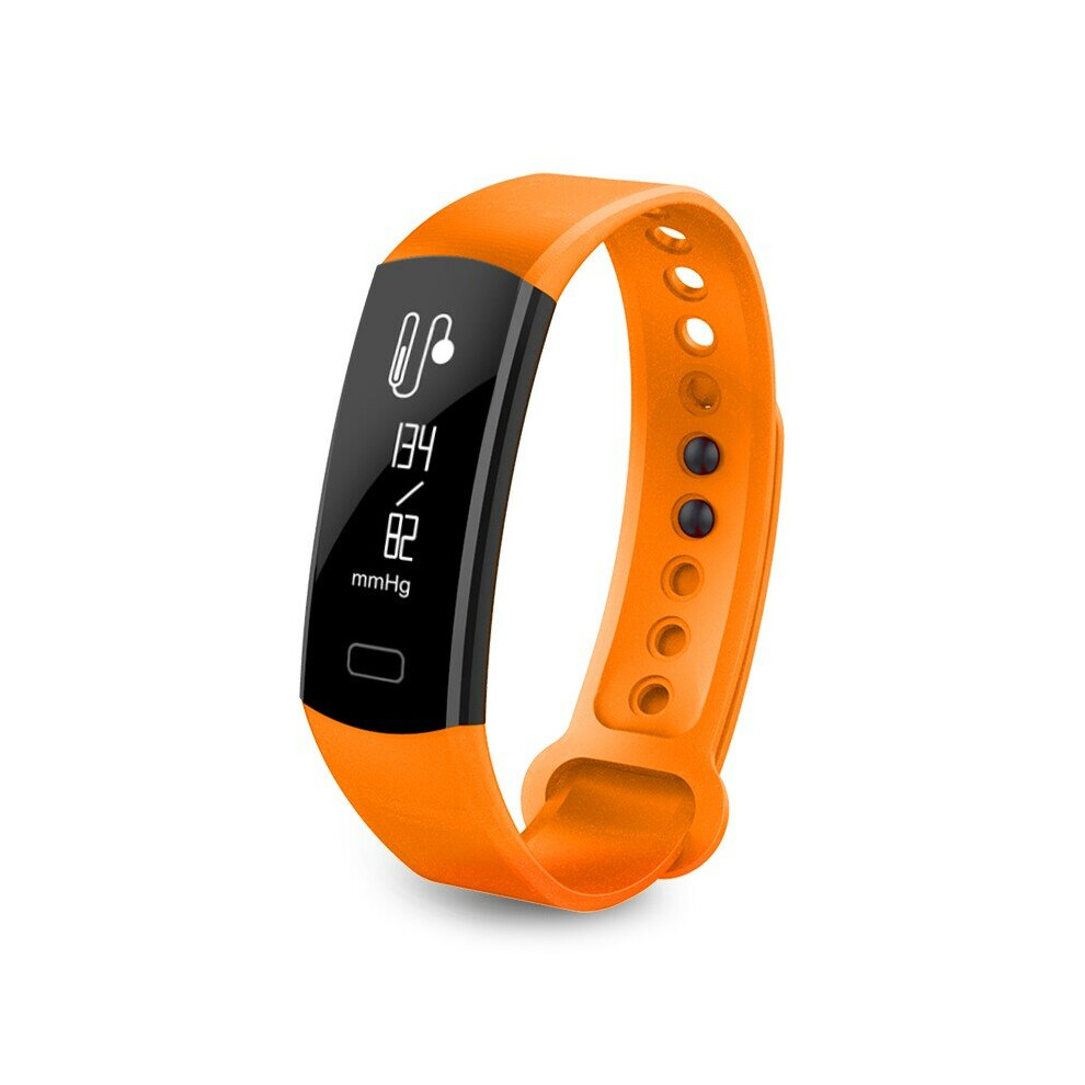 (Orange) Sports Dynamic Heart Rate Blood Pressure Monitor IP67 Waterproof Smart Bracelet