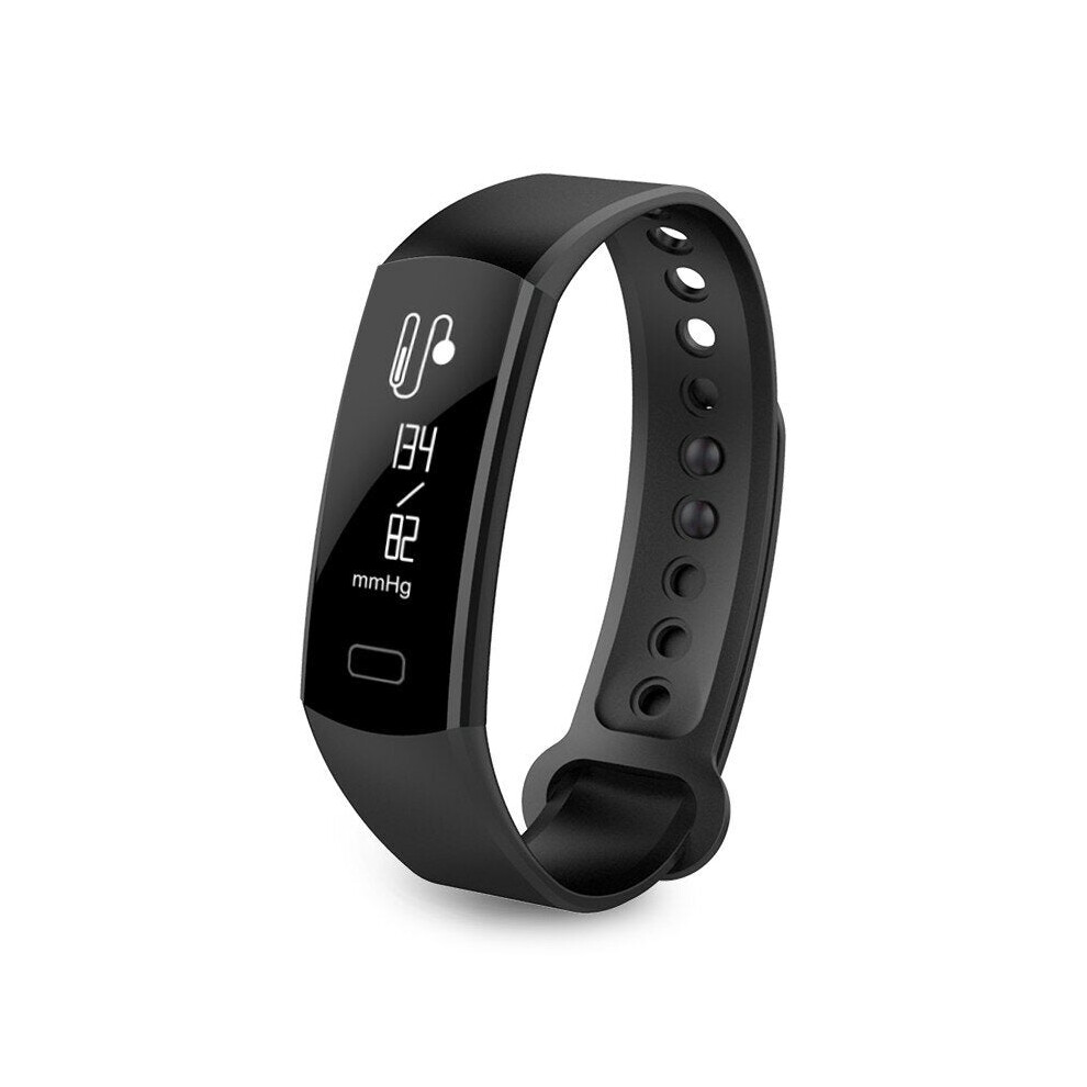 (Black) Sports Dynamic Heart Rate Blood Pressure Monitor IP67 Waterproof Smart Bracelet