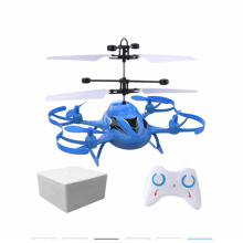 (Blue, BNF) Mini 4CH RC Helicopter With LED Light Gesture Sensing Hovering Induction Children Gift Outdoor Toys