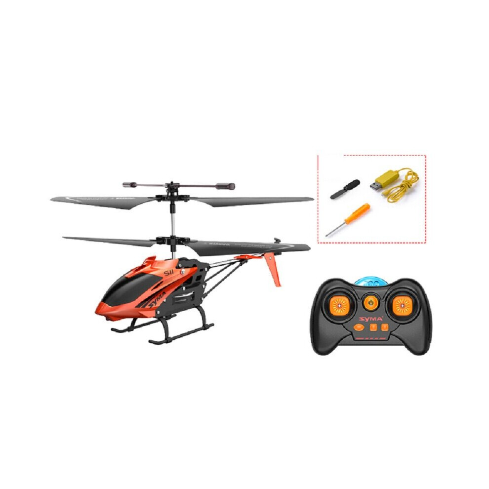 (Red) Single-blade Electronic Gyroscope LED Light Omni-Directional Controls Alloy RC Helicopter RTF for Kids