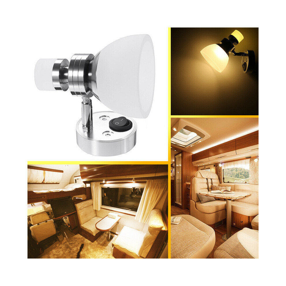 (Amber) LED Reading Light Spot Wall Mount Bedside Lamp for Boat RV Camper Trailer Van Car
