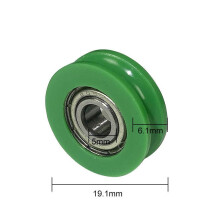 (19mm 605Z) Nylon U-Groove Bearings - Double Metal Shielded Chrome Steel Ball Bearings (10pcs) | Sourcing Map
