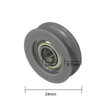 (24mm 625ZZ) Nylon U-Groove Bearings - Double Metal Shielded Chrome Steel Ball Bearings (10pcs) | Sourcing Map