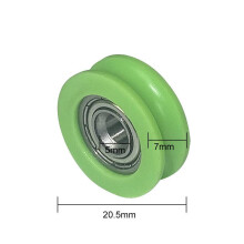 (20.5mm) Nylon U-Groove Bearings - Double Metal Shielded Chrome Steel Ball Bearings (10pcs) | Sourcing Map