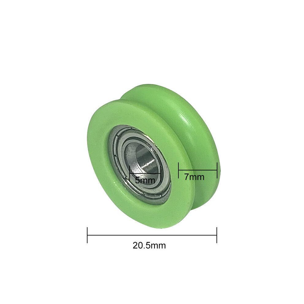 (20.5mm) Nylon U-Groove Bearings - Double Metal Shielded Chrome Steel Ball Bearings (10pcs) | Sourcing Map