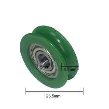 (23.5mm 625ZZ) Nylon U-Groove Bearings - Double Metal Shielded Chrome Steel Ball Bearings (10pcs) | Sourcing Map