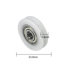 (24mm 625Z) Nylon U-Groove Bearings - Double Metal Shielded Chrome Steel Ball Bearings (10pcs) | Sourcing Map