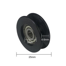 (25mm 625) Nylon U-Groove Bearings - Double Metal Shielded Chrome Steel Ball Bearings (10pcs) | Sourcing Map