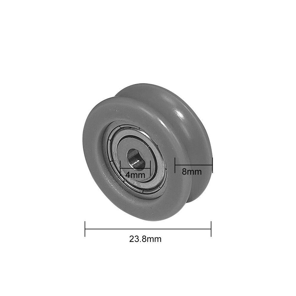 (23.8mm S625ZZ) Nylon U-Groove Bearings - Double Metal Shielded Chrome Steel Ball Bearings (10pcs) | Sourcing Map