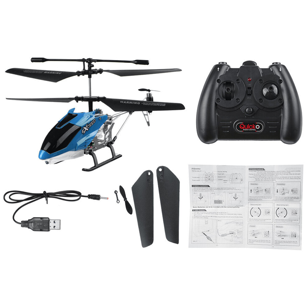 (Blue) 2.4G 3CH Altitude Hold RC Helicopter RTF Alloy Electric RC Model Toys