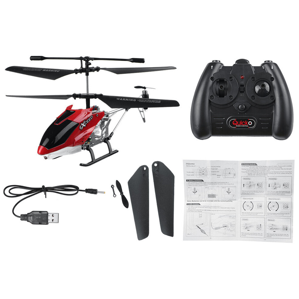 (Red) 2.4G 3CH Altitude Hold RC Helicopter RTF Alloy Electric RC Model Toys