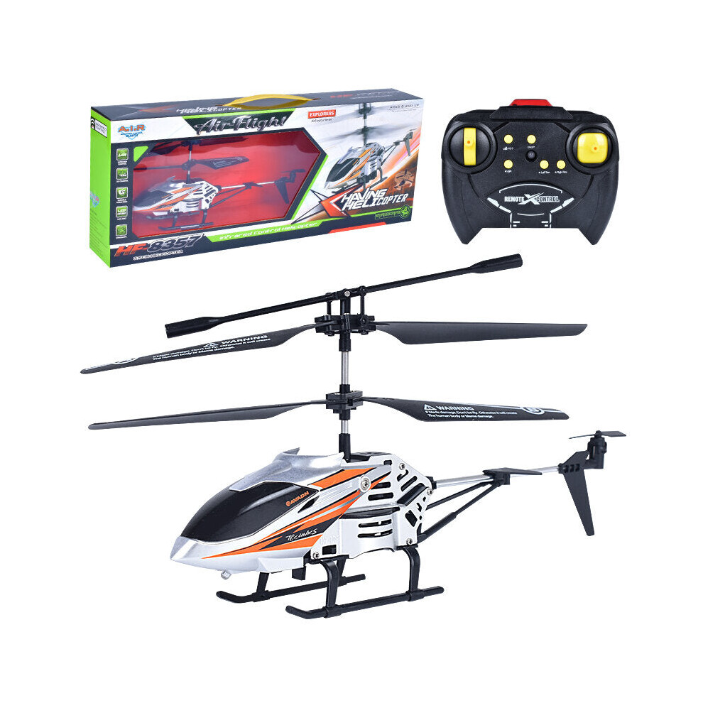 (Orange) 3.5CH Anti-collision Anti-fall Alloy RC Helicopter RTF for Children