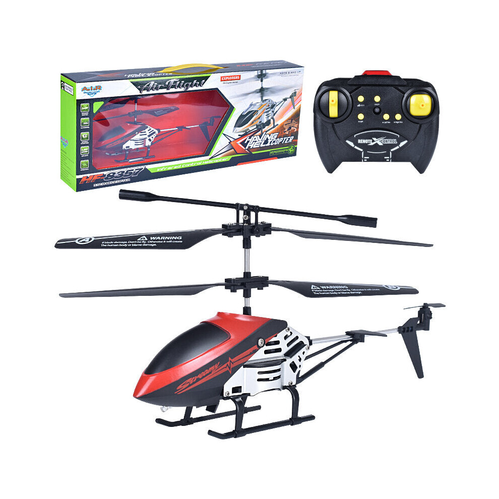 (Red) 3.5CH Anti-collision Anti-fall Alloy RC Helicopter RTF for Children