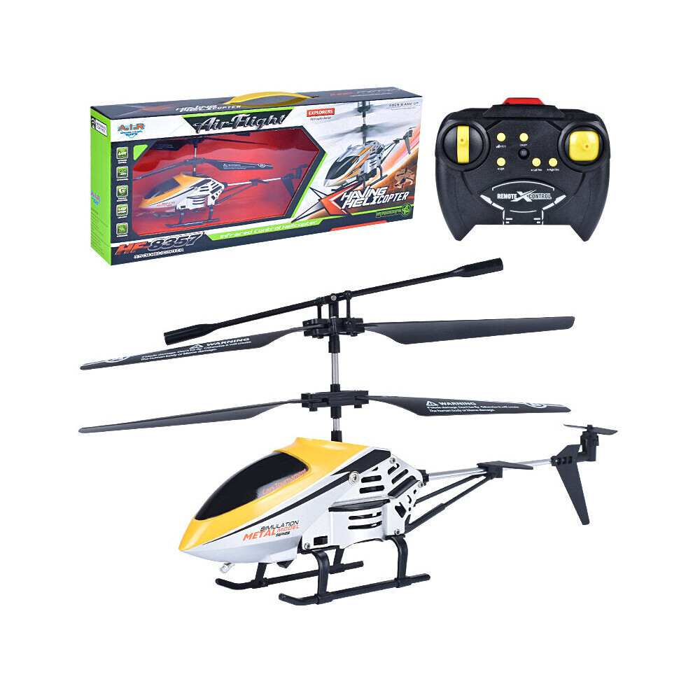 (Yellow) 3.5CH Anti-collision Anti-fall Alloy RC Helicopter RTF for Children