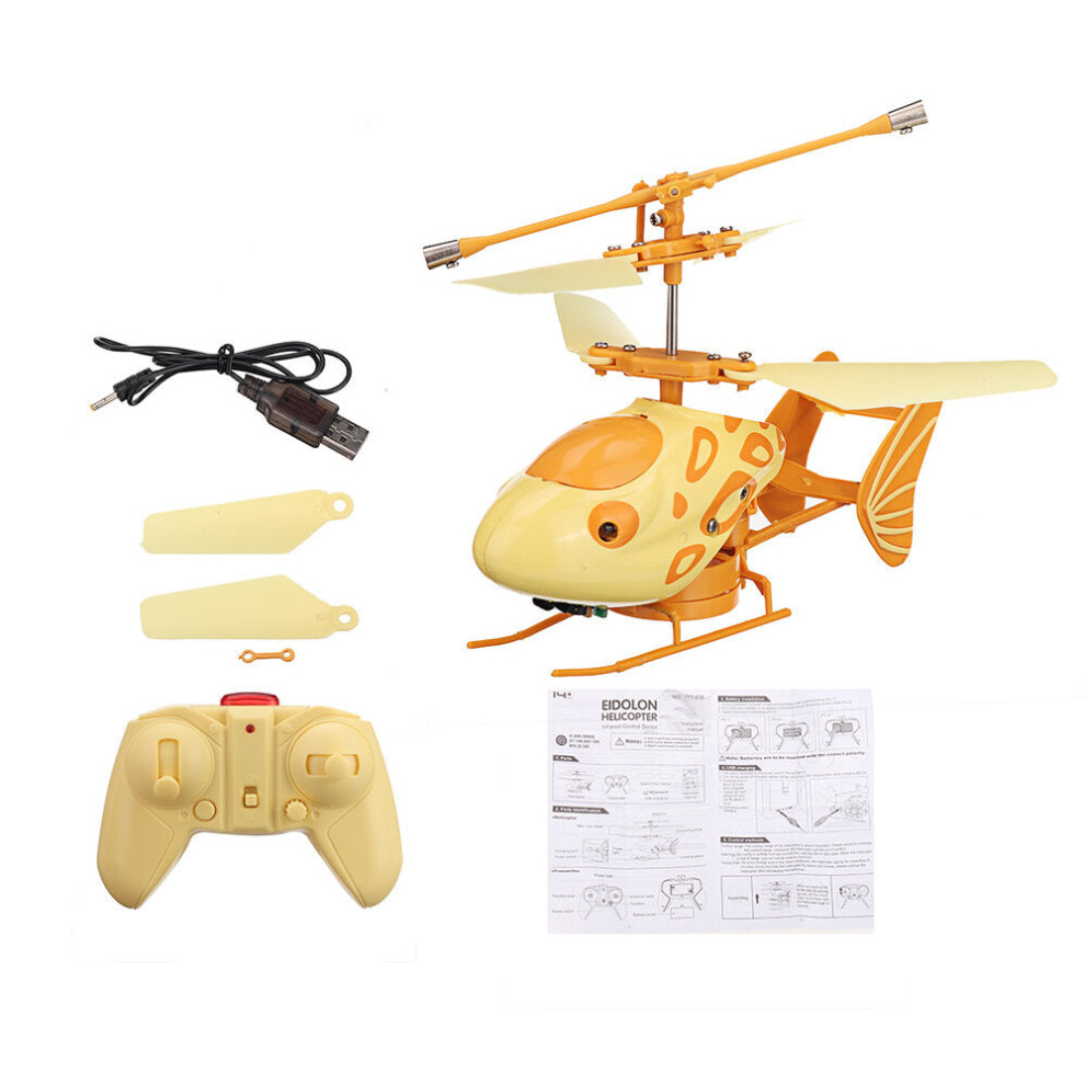 (Yellow) 2.4G 2CH Altitude Hold RC Helicopter RTF Alloy Electric RC Model Toys