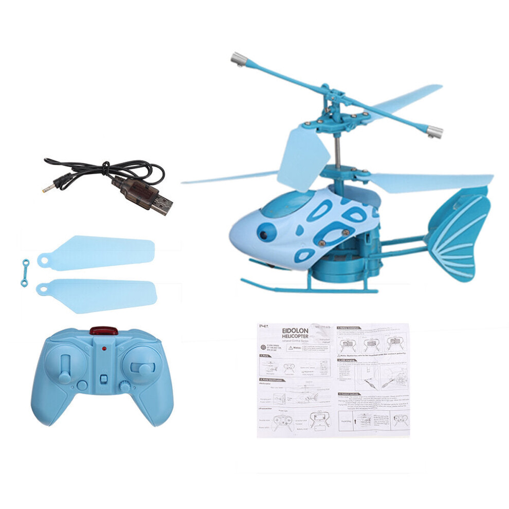 (Blue) 2.4G 2CH Altitude Hold RC Helicopter RTF Alloy Electric RC Model Toys