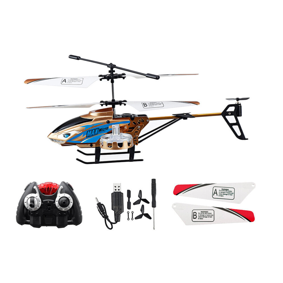 (Gold) 4.5CH Electric Light USB Charging Remote Control RC Helicopter RTF for Children Outdoor Toys