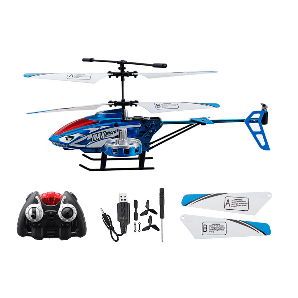 (Blue) 4.5CH Electric Light USB Charging Remote Control RC Helicopter RTF for Children Outdoor Toys