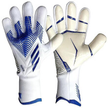 (WHITE, EU 8) Professional Silicone Gloves Adult Children Goalkeeper Soccer Gloves