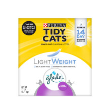 Purina Tidy Cats Lichtgewicht met Glade Clean Blossoms Multi-Cat Clumping Low Dust Geurende kattenbakvulling - 17 lb. Box