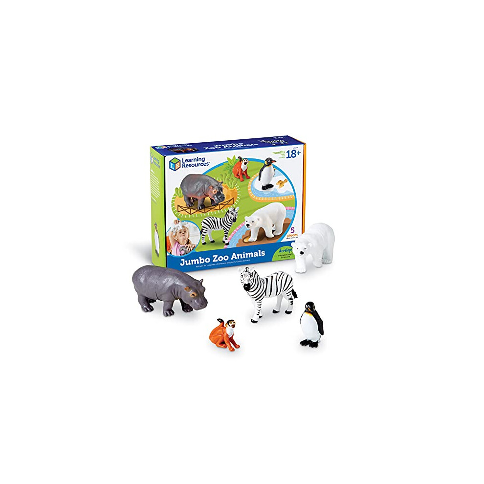 Learning Resources Jumbo Zoo Animals I Monkey  Penguin  Zebra  Polar B