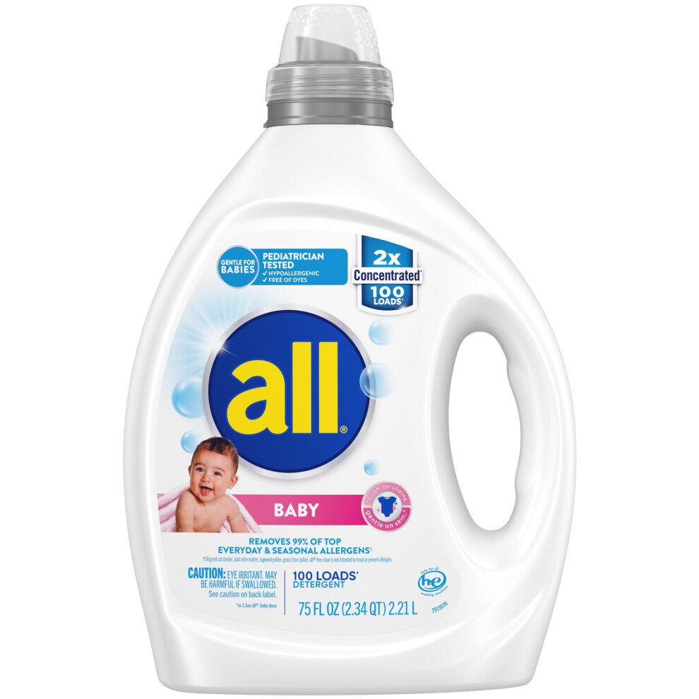 all Liquid Laundry Detergent  Gentle for Baby  Hypoallergenic & Free o