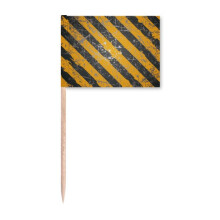 Logo Black And Yellow Warning Toothpick Flags Marker Topper Party Decoration