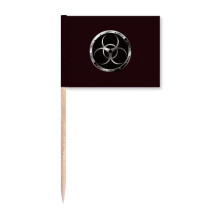 Logo Black Background Hazardous Substance Toothpick Flags Marker Topper Party Decoration