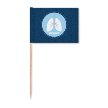 Logo Keep Lung Healthy Art Deco Fashion Toothpick Flags Marker Topper Party Decoration