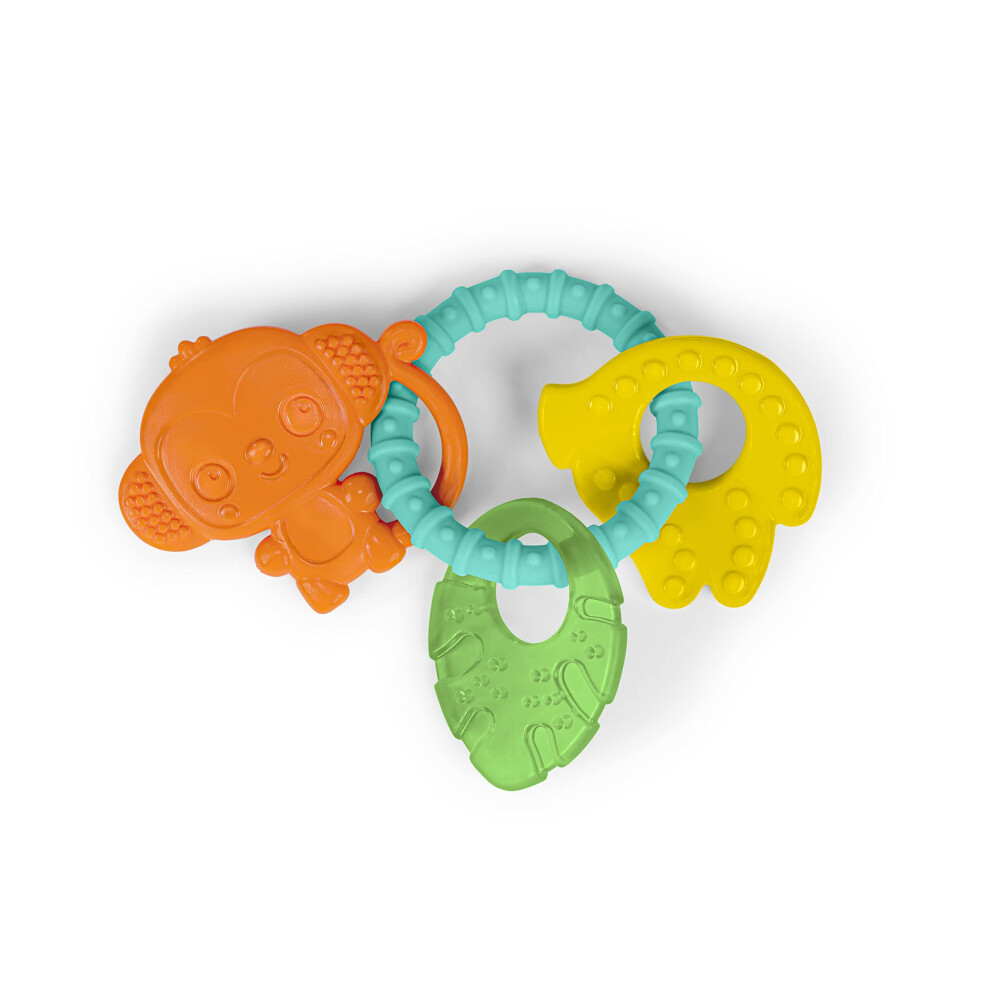 Bright Starts Tropical Chews Silicone Teething Ring - BPA-Free Monkey