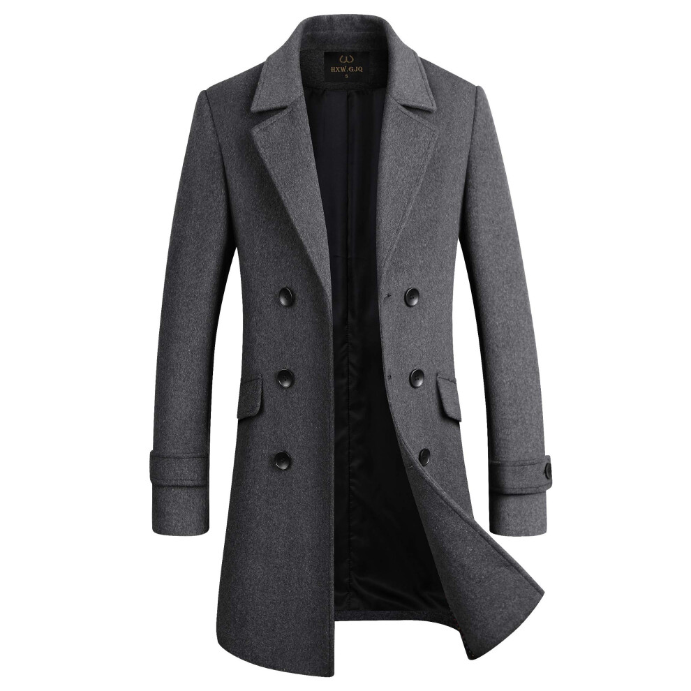 Manteau long crois? en laine m?lang?e de qualit? sup?rieure pour homme HXW.GJQ (as1 a