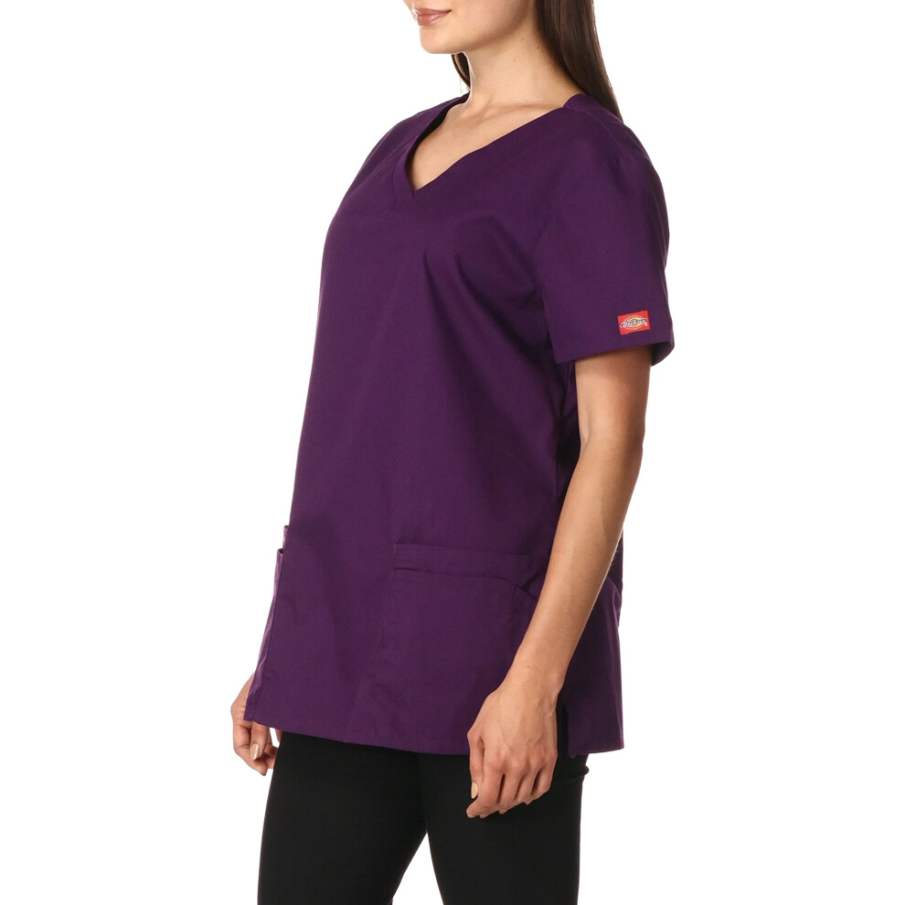 Dickies womens Signature V-neck Top With Multiple Patch Pockets medica