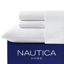 Nautica - Queen Sheets cotton Percale Bedding Set crisp & cool Styl